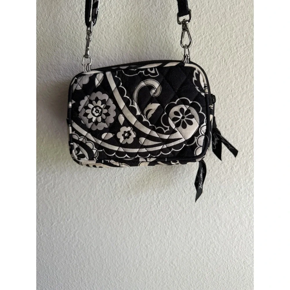Vera Bradley Day & Night Black & White Flap Crossbody Shoulder Bag